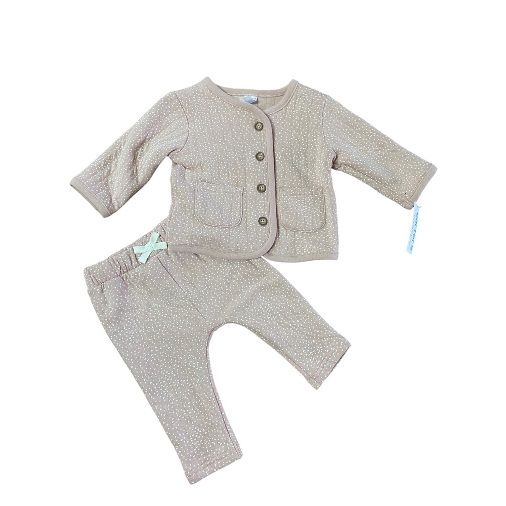 Carters Just One You Baby Girls Pink Dot Cardigan and‎ sweat Set 6M 1R702810